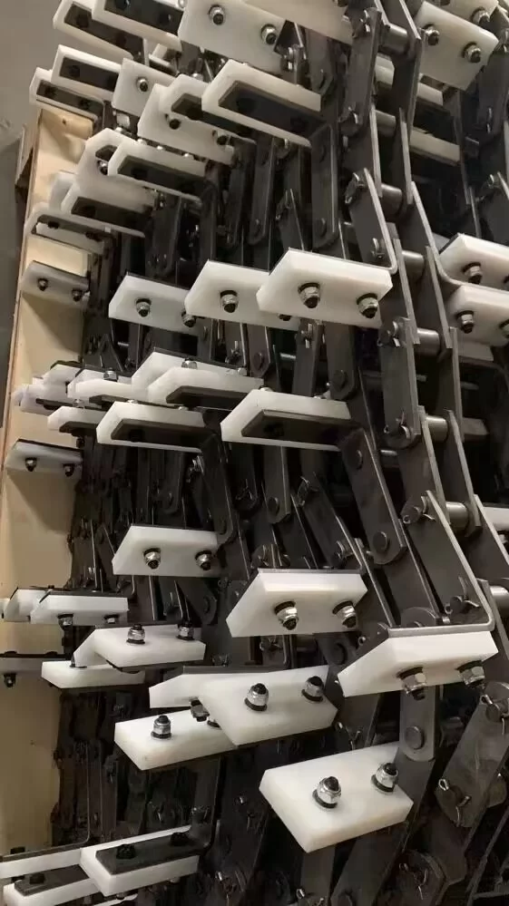 Cadena transportadora agrícola con paletas UHMWPE ensambladas en fábrica
