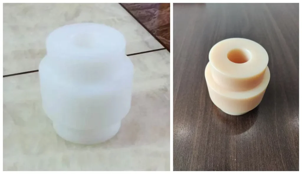 Rodillo de nylon PA66 fabricado mediante procesos de extrusión y fundición para sistemas transportadores de cadena