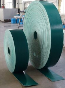 Banda elevadora de PVC grado alimenticio para transporte industrial de alimentos y granos